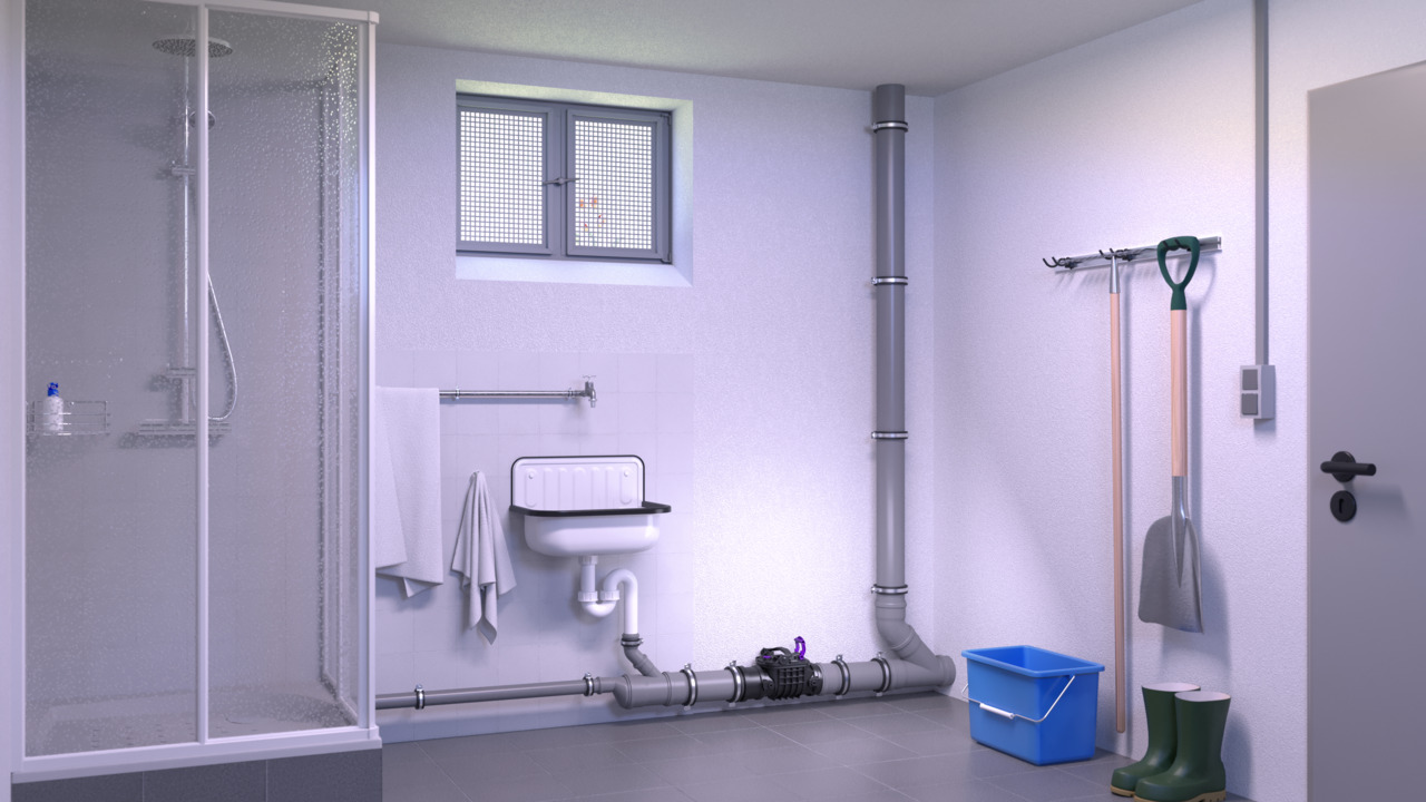 Staufix terugslagklep voor open leidingwerk.