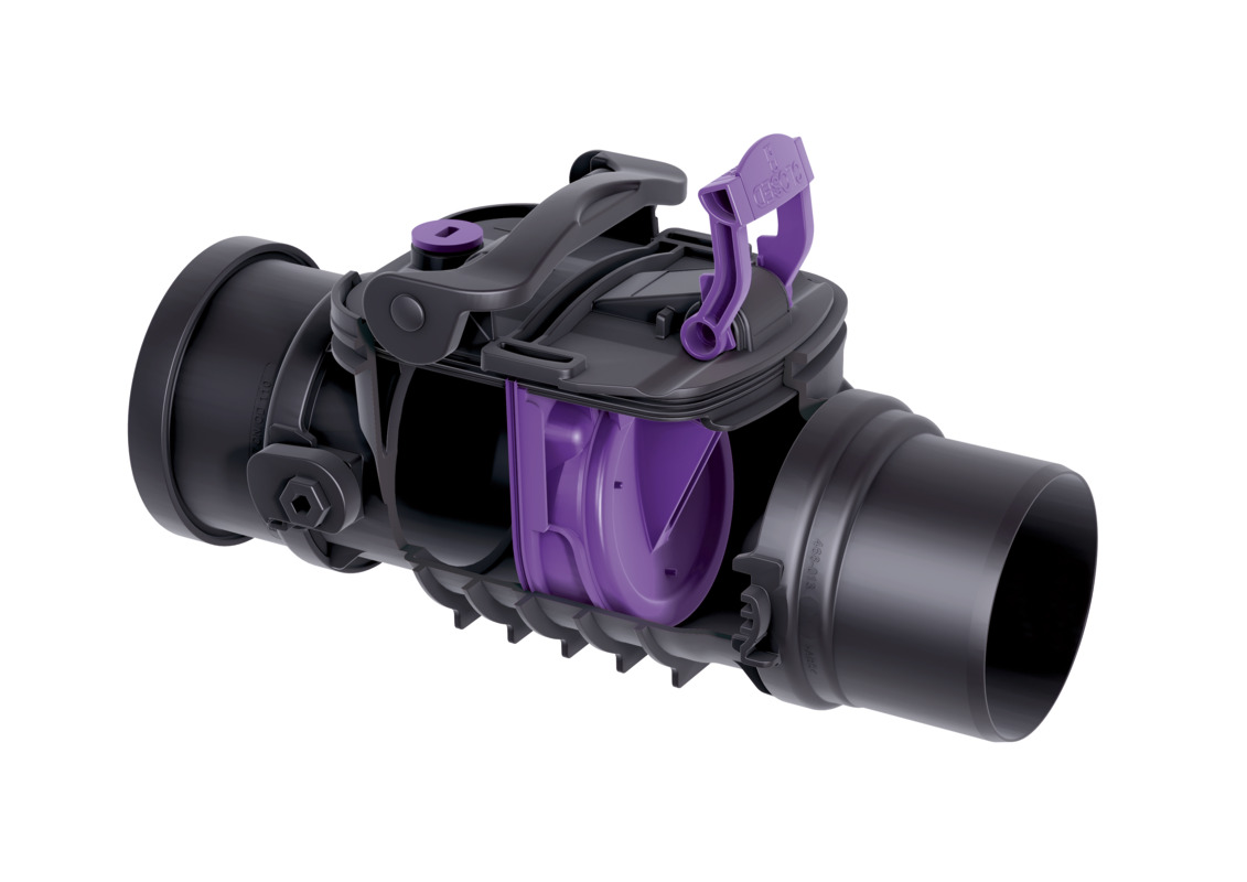 Staufix terugslagklep voor installatie in de vloerplaat, met één klep Staufix terugslagklep voor installatie in de vloerplaat, met één klep