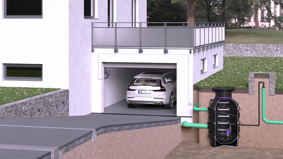 De verschillende inbouwmogelijkheden maken het pompstation Aquapump XL bijzonder flexibel.