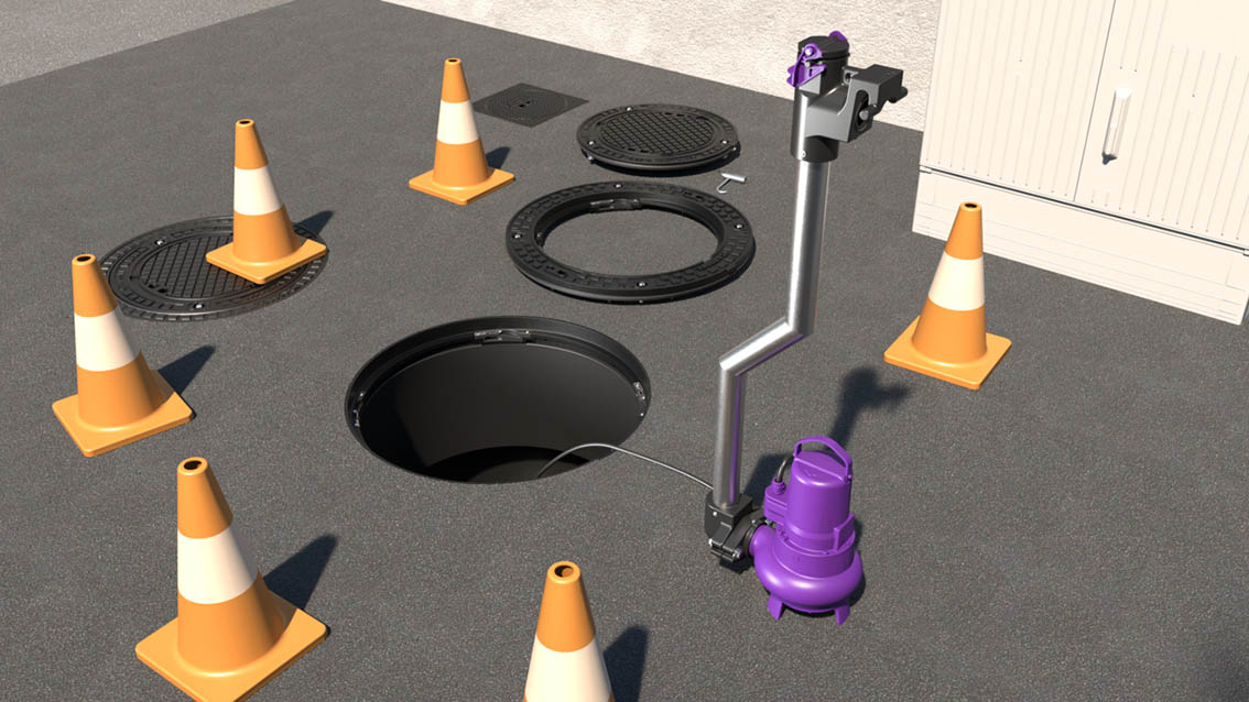 Onderhoudsvriendelijke toegang tot de pomp dankzij een vergrootbare opening Onderhoudsvriendelijke toegang tot de pomp dankzij een vergrootbare opening