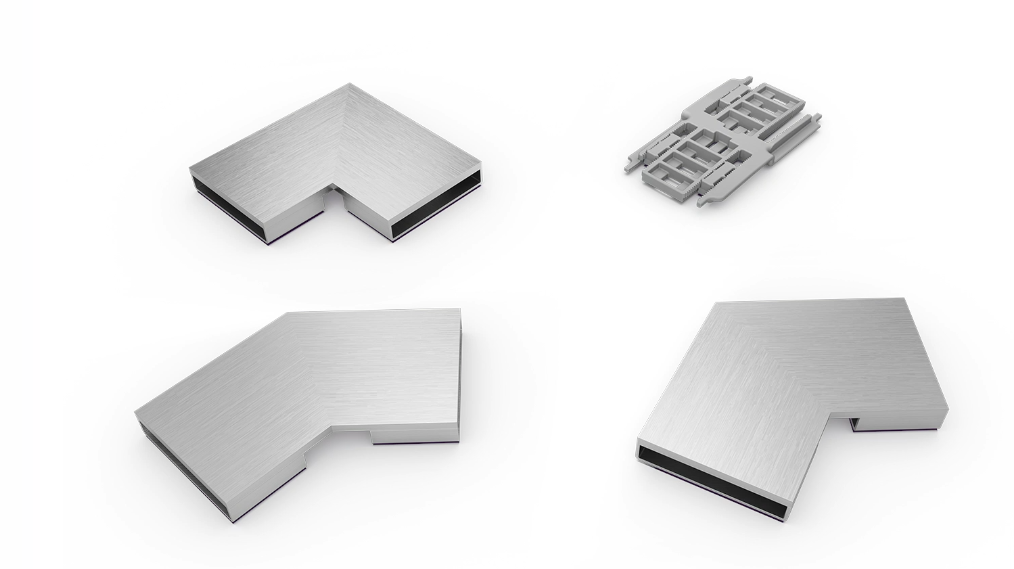 Verbindingsstukken in hoeken van 30, 45 en 90 graden Verbindingsstukken in hoeken van 30, 45 en 90 graden