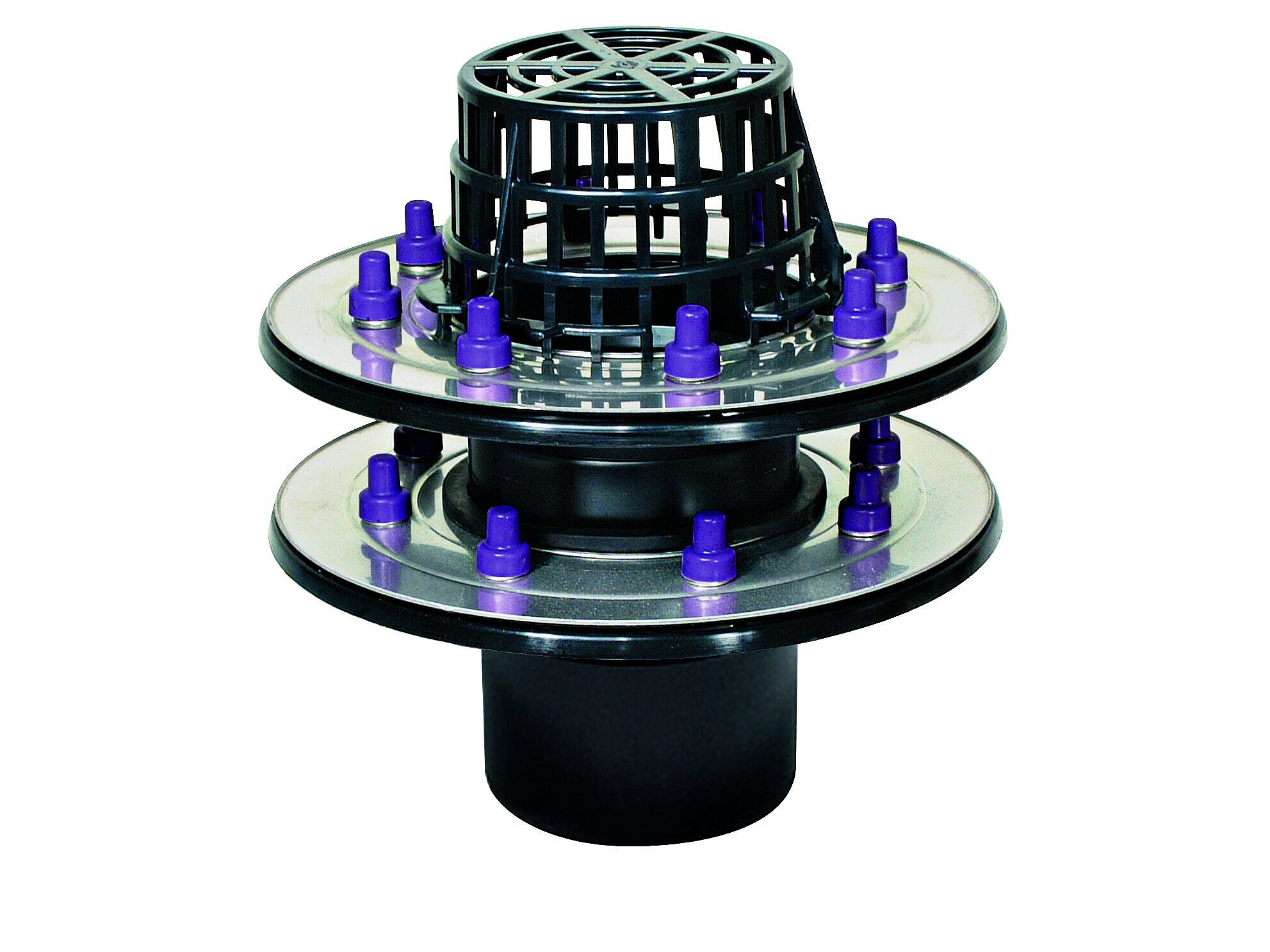 Afvoer voor platte daken met dubbele persafdichtingsflens Afvoer voor platte daken met dubbele persafdichtingsflens