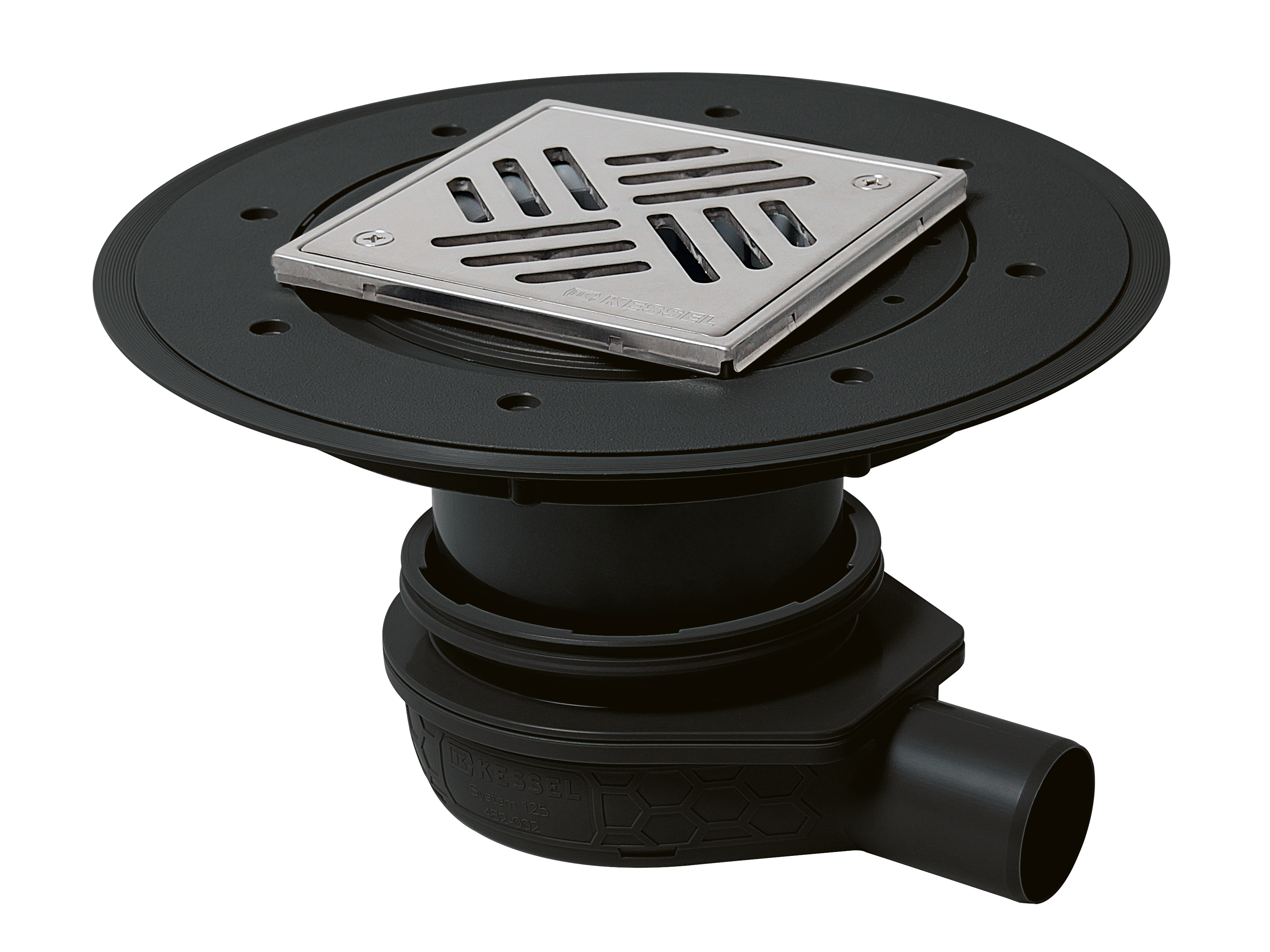 Badafvoer de Ultravlakke 79, DN 50 met Variofix-opzetstuk en sleufrooster Badafvoer de Ultravlakke 79, DN 50 met Variofix-opzetstuk en sleufrooster