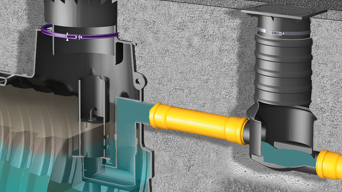 Olie-/benzineafscheider EasyOil, noodrem voor de uitloop Olie-/benzineafscheider EasyOil, noodrem voor de uitloop