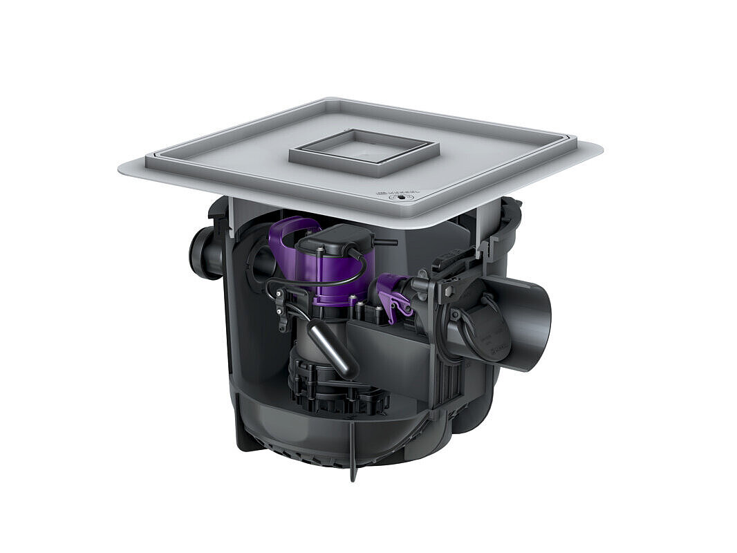 Kelderafvoer Pumpfix S Underfloor voor vloerinbouw, met betegelbare afdekking Kelderafvoer Pumpfix S Underfloor voor vloerinbouw, met betegelbare afdekking