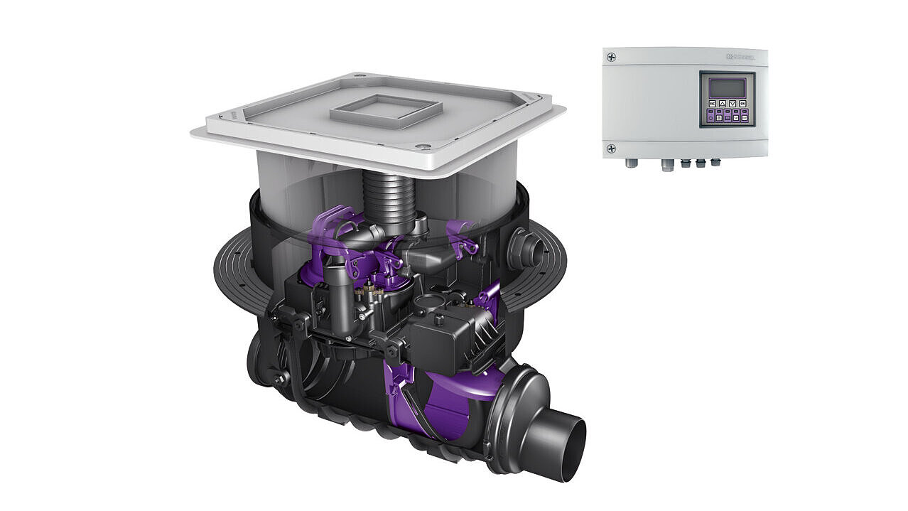 Hybride opvoerinstallatie Ecolift M voor inbouw in de vloerplaat Hybride opvoerinstallatie Ecolift M voor inbouw in de vloerplaat