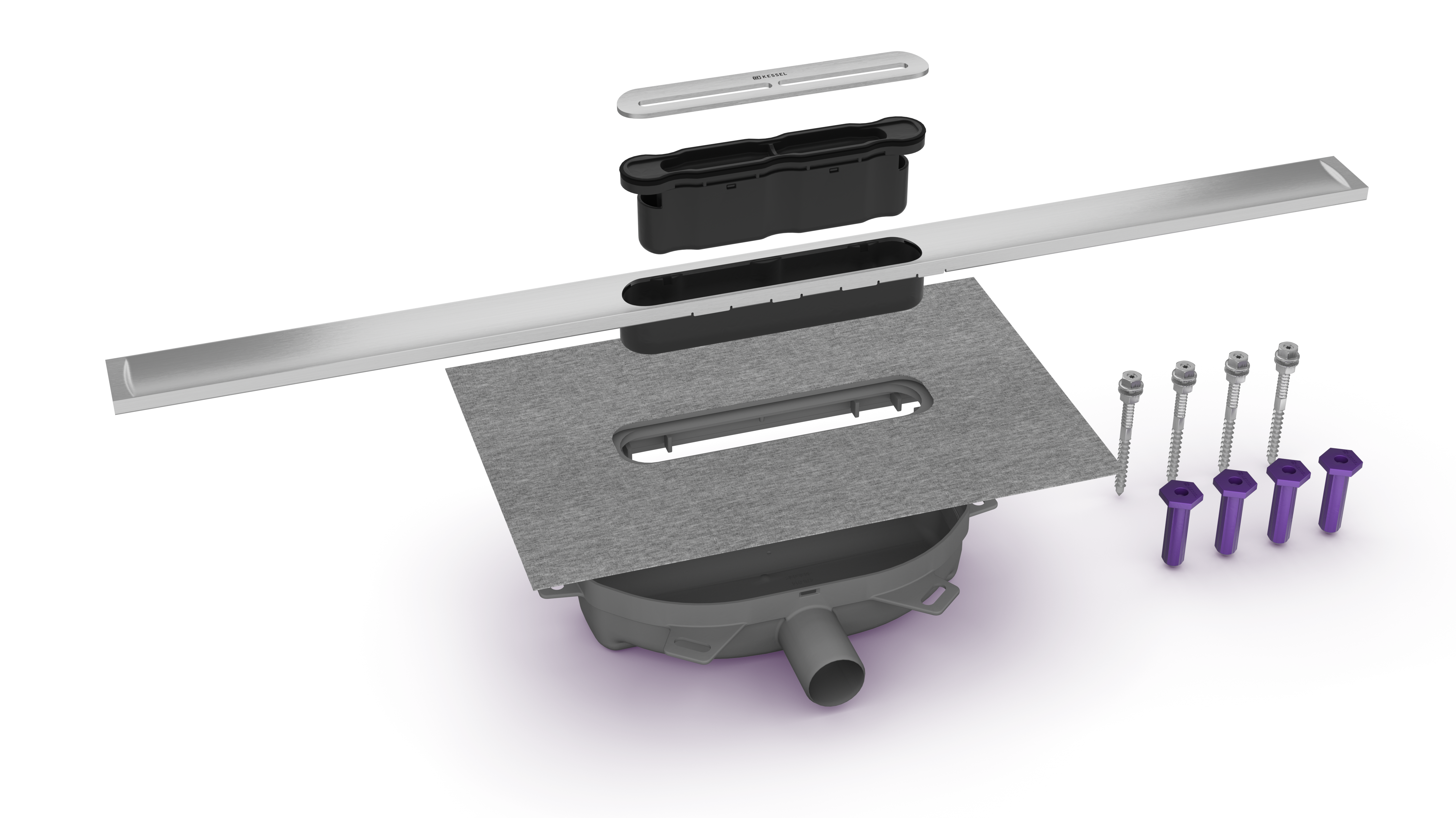 Kant-en-klaar totaalpakket voor de douchegoot Linearis Infinity Kant-en-klaar totaalpakket voor de douchegoot Linearis Infinity