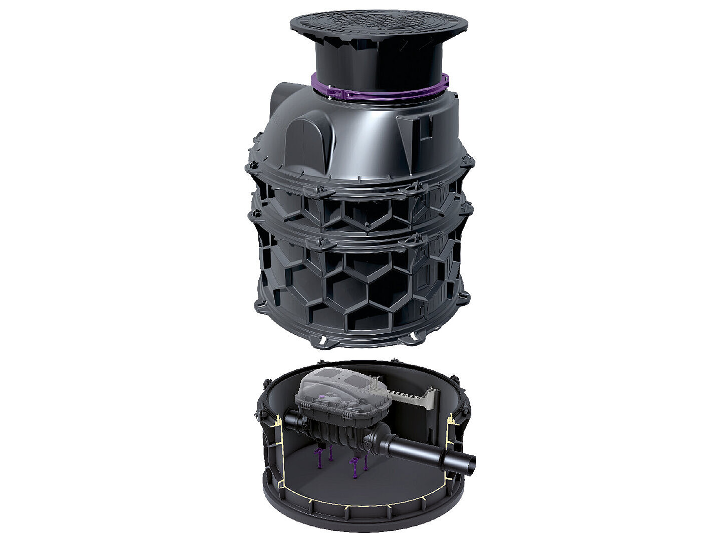 Technikmodul Rückstauschacht mit Controlfix und Technikschacht LW 1000 Technikmodul Rückstauschacht mit Controlfix und Technikschacht LW 1000