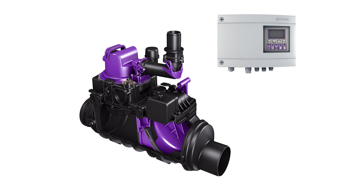 Hybride opvoerinstallatie Ecolift M voor inbouw in een vrijliggende riolering Hybride opvoerinstallatie Ecolift M voor inbouw in een vrijliggende riolering